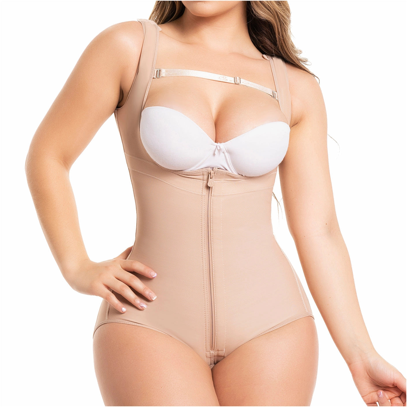 Fajas Salome 0419, Butt Lifter Hiphugger Mid Thigh Body Shaper, Open Bust  Tummy Control Shapewear for Women